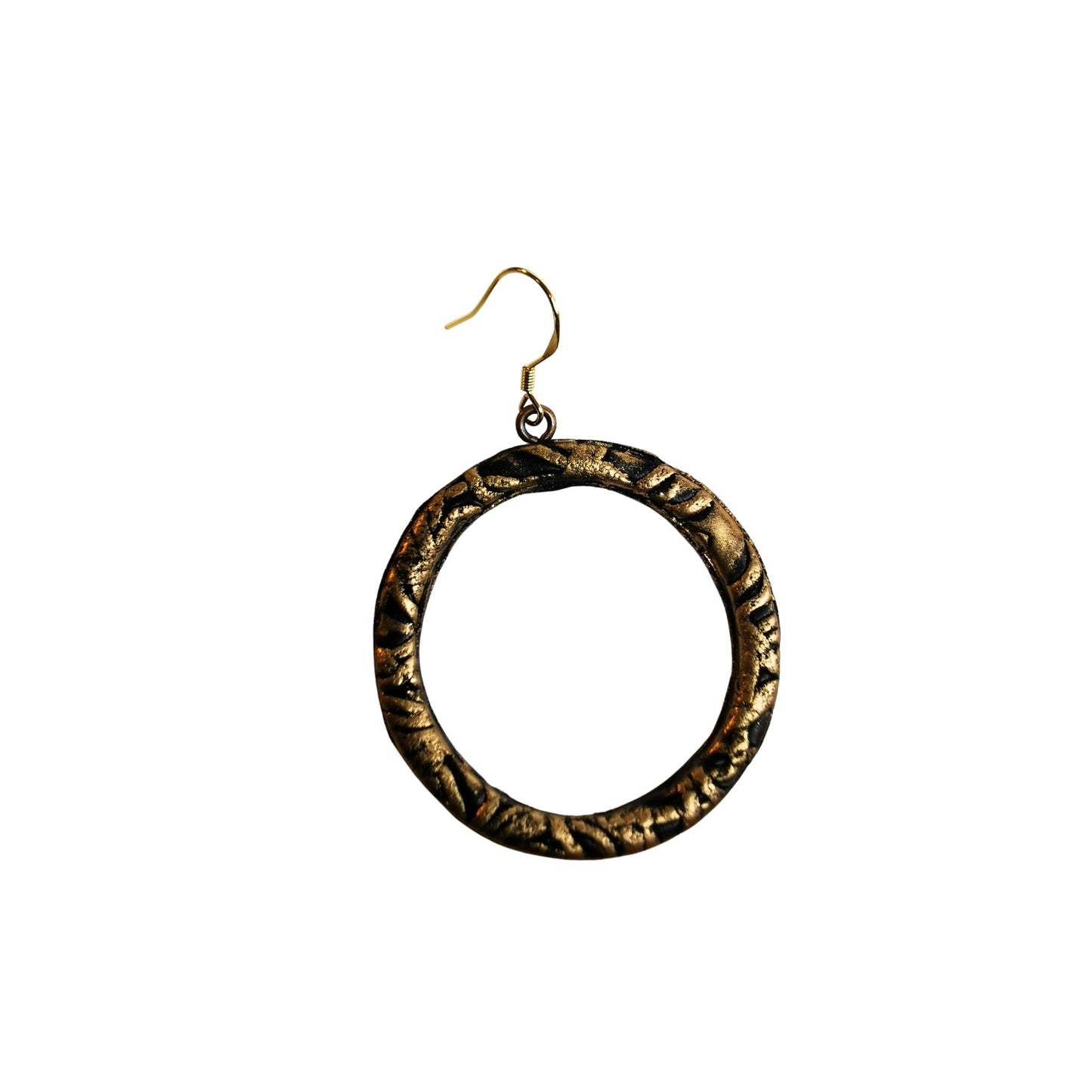 Black hoops with gold accents