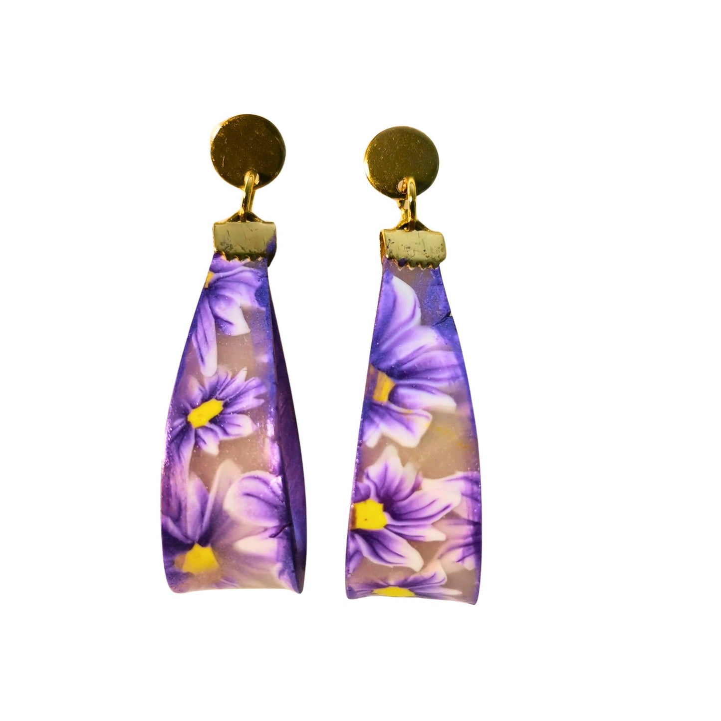 Oval hoops with purple daisies