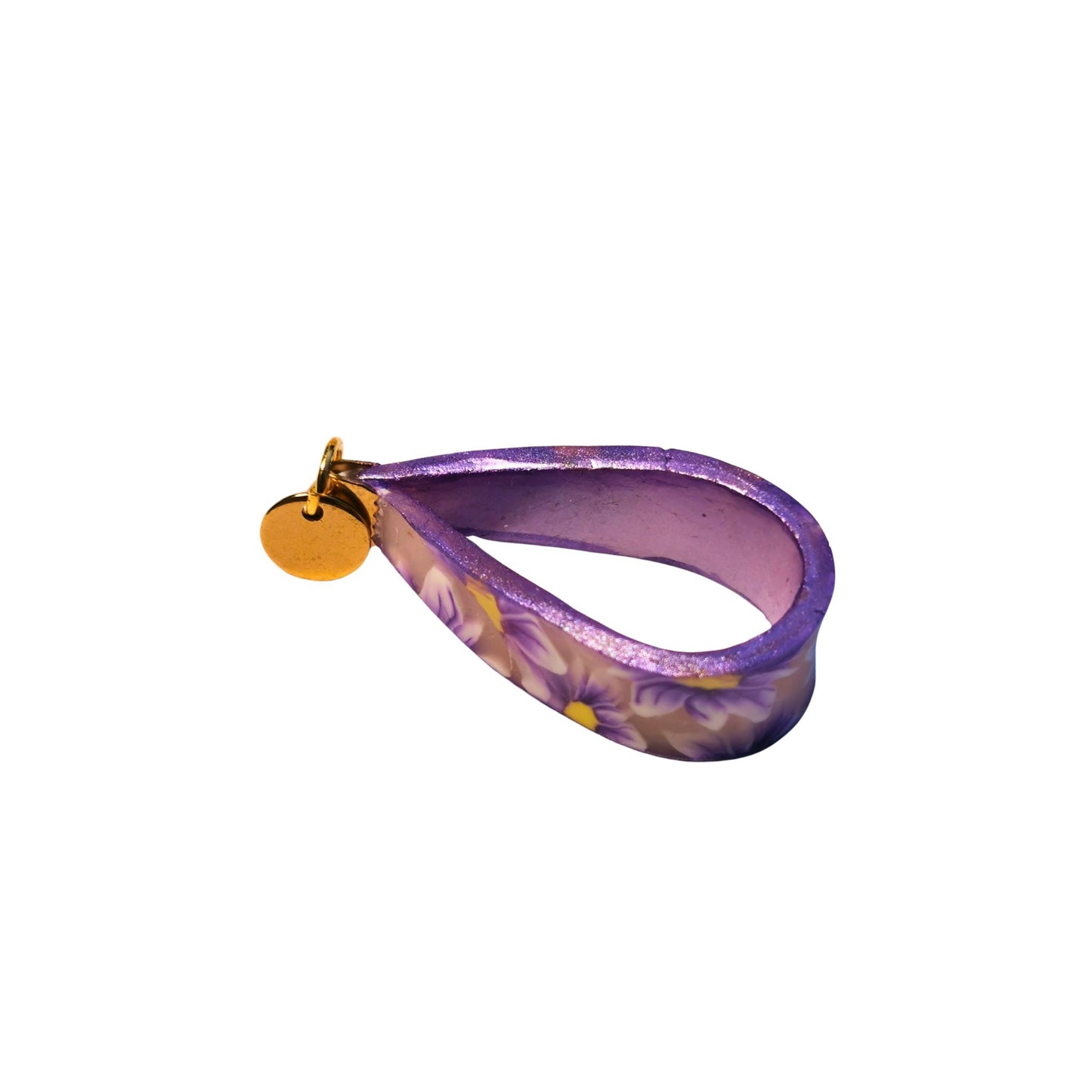 Oval hoops with purple daisies