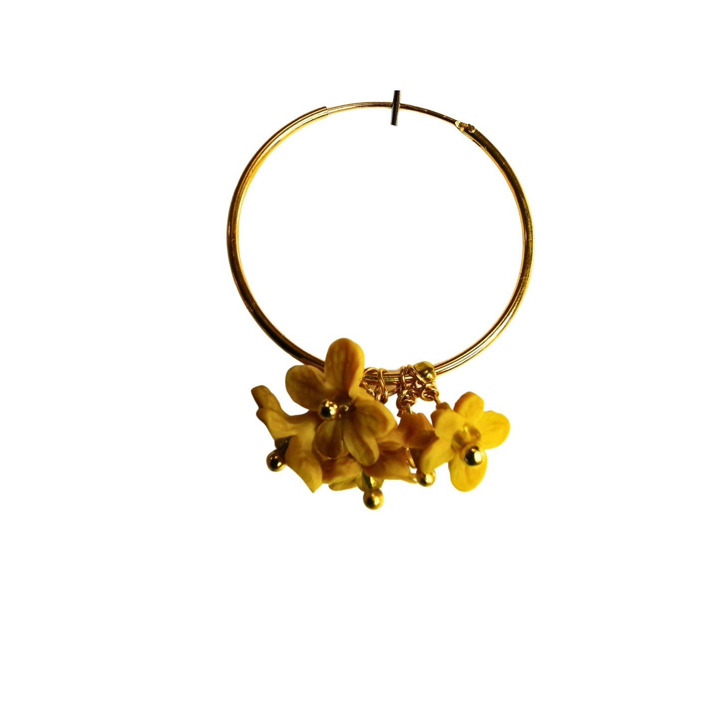 Creoles with a cluster of yellow flowers