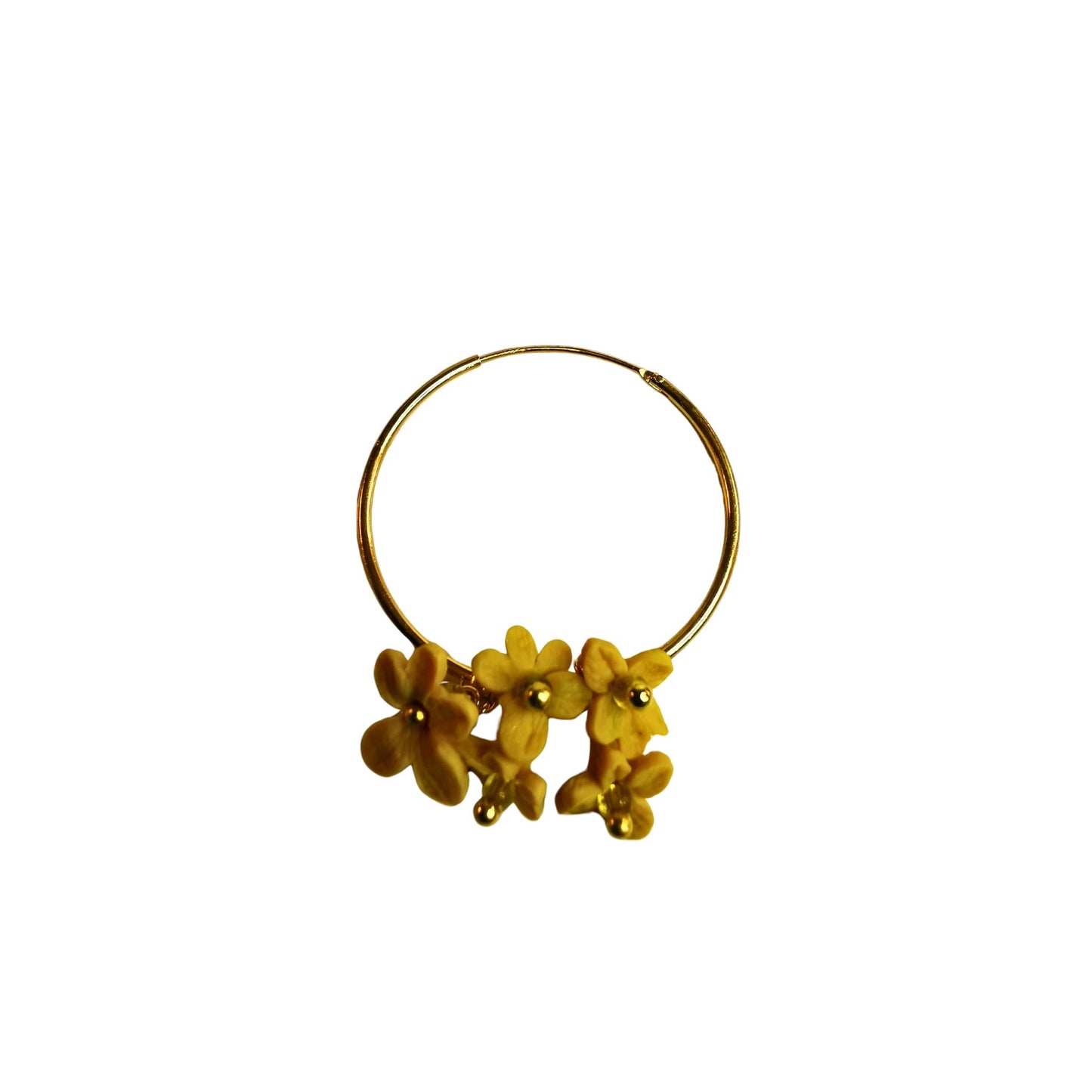 Creoles with a cluster of yellow flowers