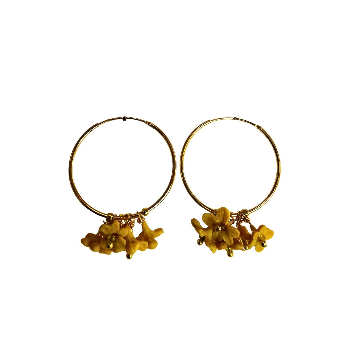 Creoles with a cluster of yellow flowers