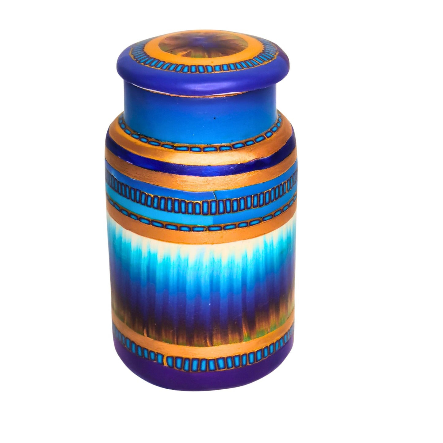 Small jar with Ikat pattern