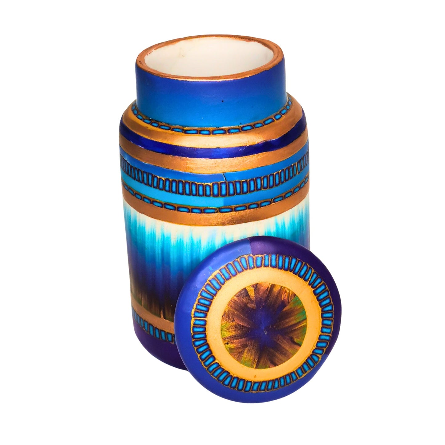 Small jar with Ikat pattern