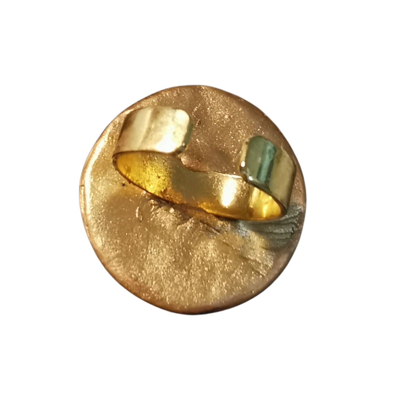 Unika ring i rød, turkis og guld