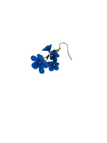 Blue flower shaped earrings