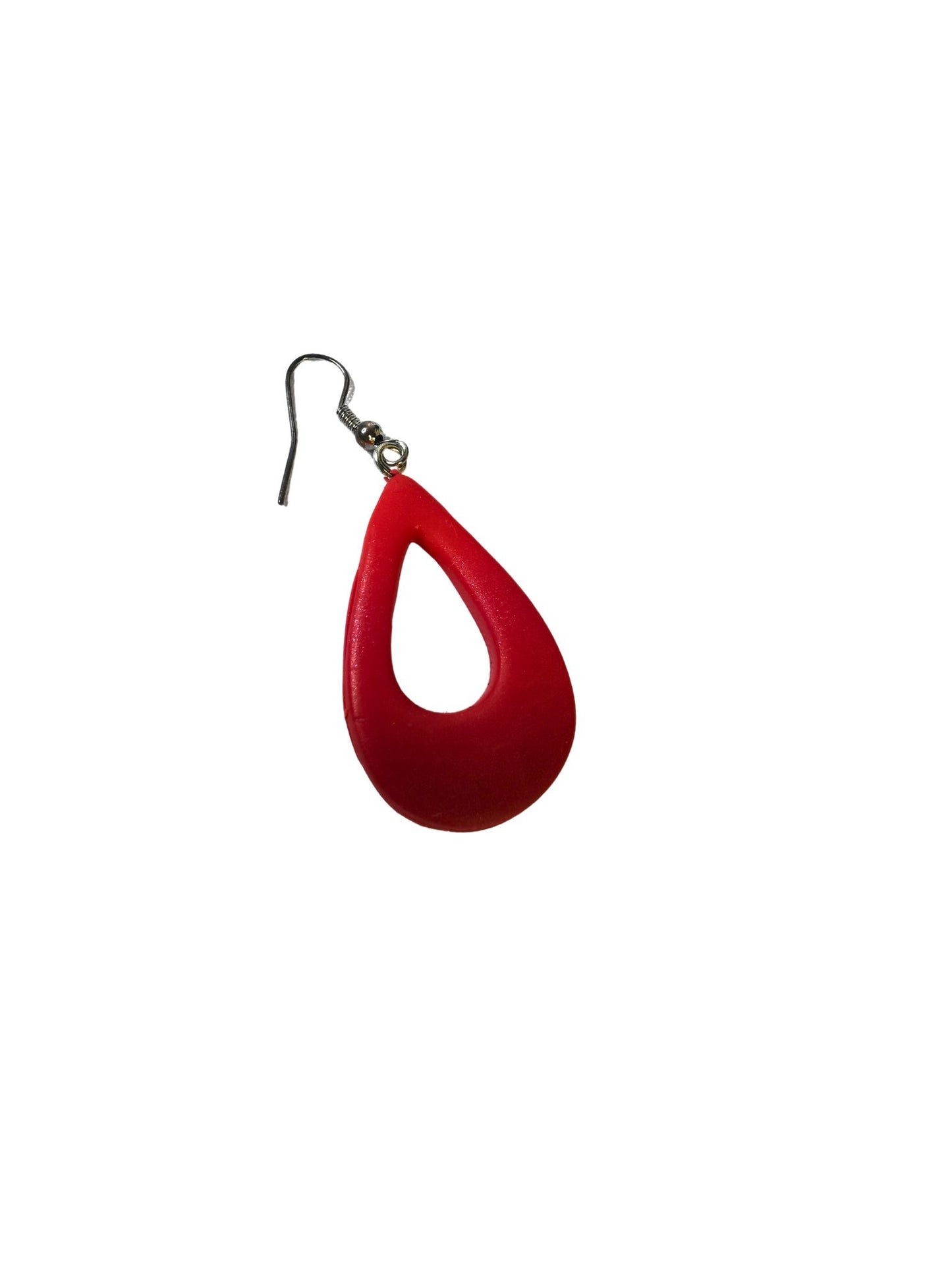 Red teardrop dangling earrings