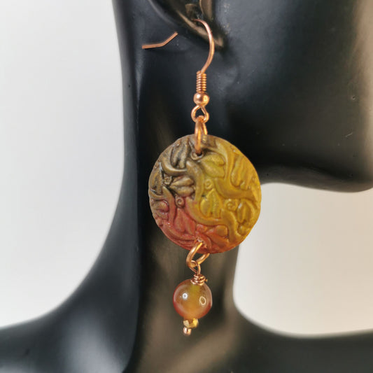 Round earrings with Agate stone