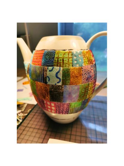 Teapot in patchwork design