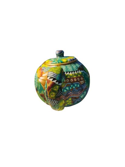 Teapot with colorful patterns