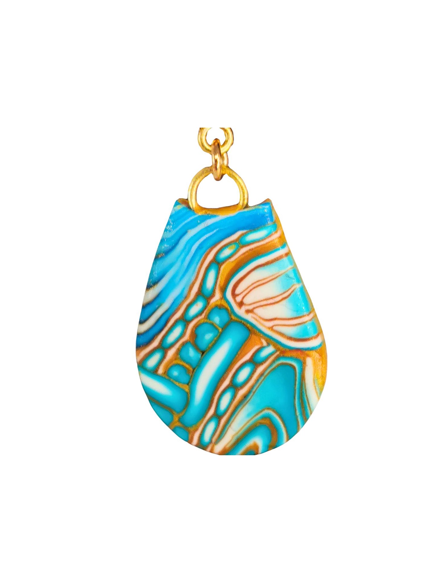 Turquoise and gold dangling earrings