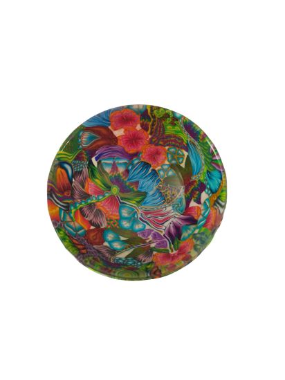 Small millefiori bowl with orange flowers