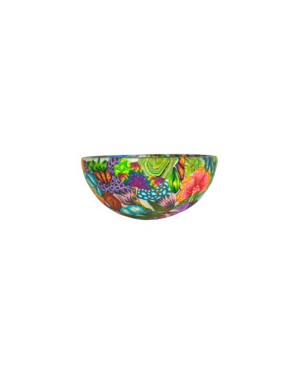 Small millefiori bowl with orange flowers