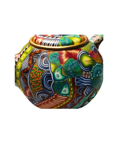 Teapot with colorful patterns